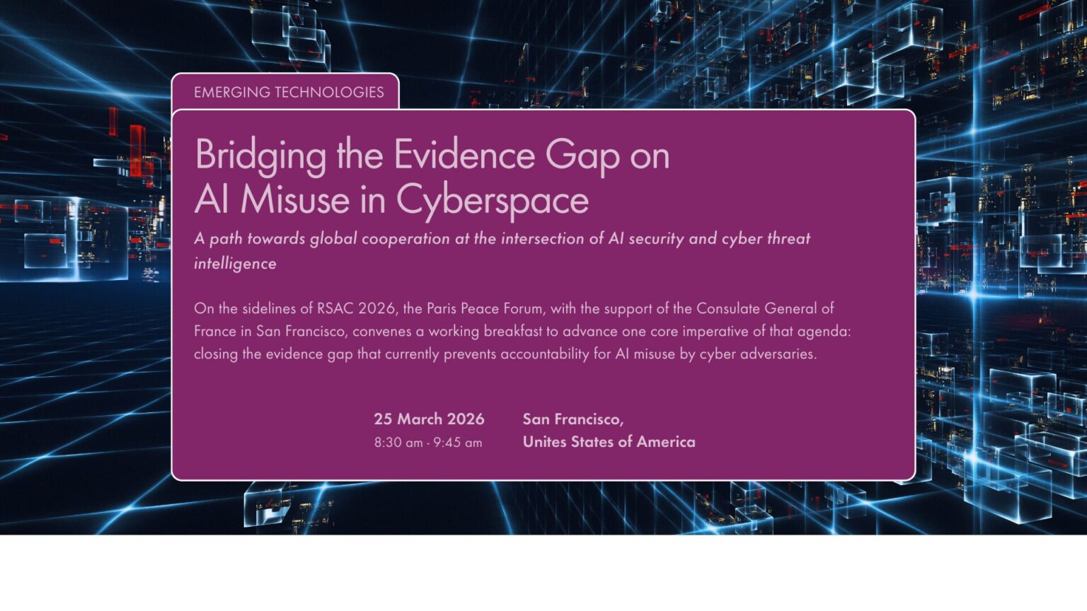 Bridging the Evidence Gap on AI Misuse in Cyberspace, side event at ...